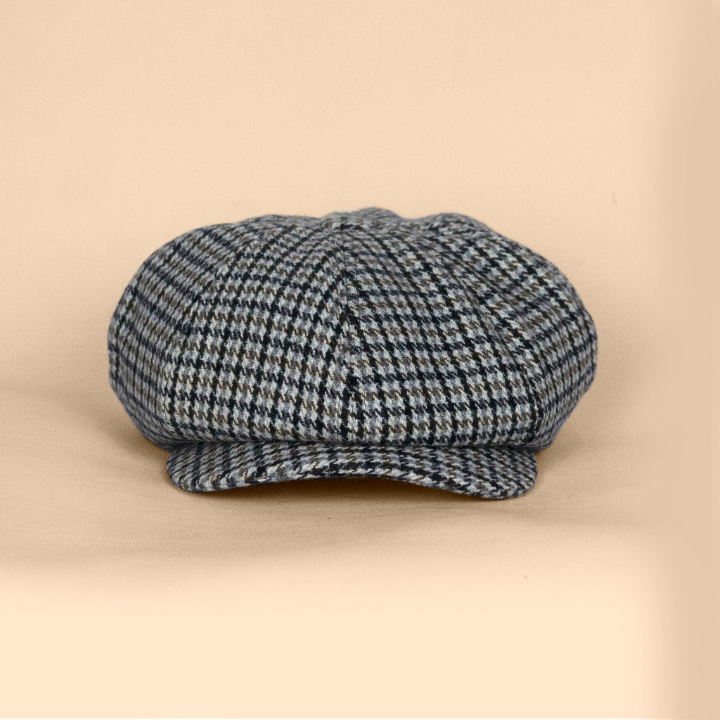 Newsboy Houndstooth Grey Navy Wool